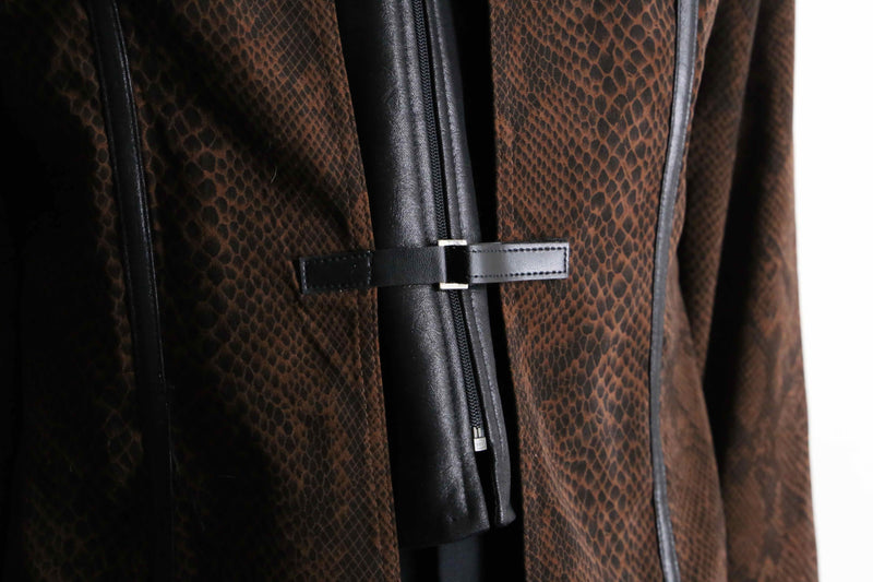 python × leather fake layered jacket