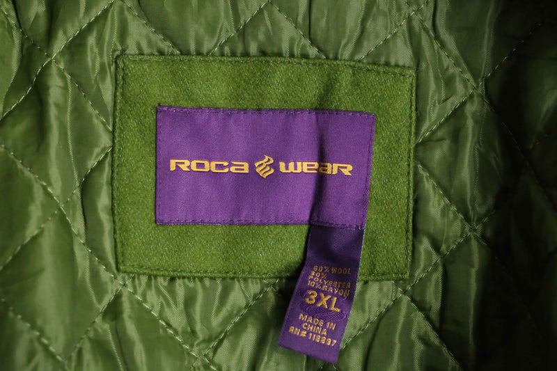 "ROCAWEAR" green × purple quilting wool jacket