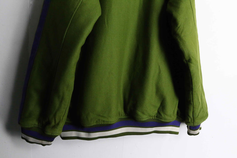 "ROCAWEAR" green × purple quilting wool jacket