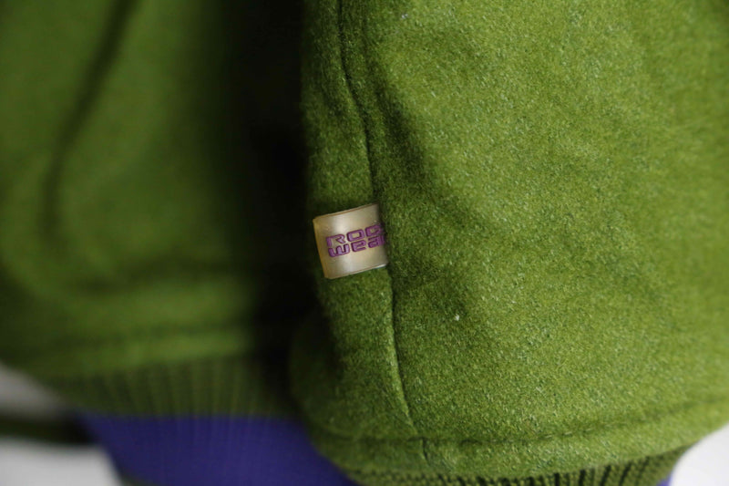 "ROCAWEAR" green × purple quilting wool jacket