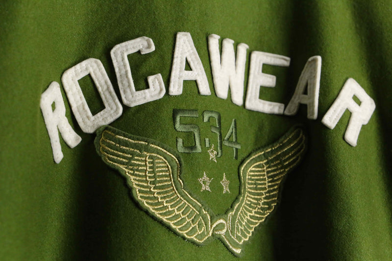 "ROCAWEAR" green × purple quilting wool jacket