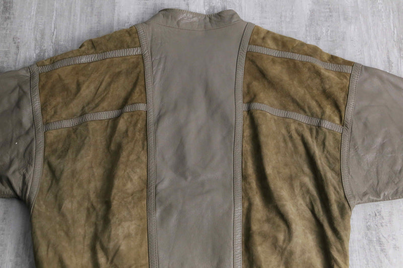 suède switch waist belt design leather blouson