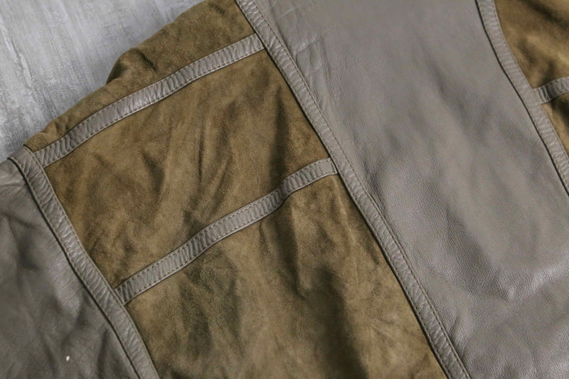 suède switch waist belt design leather blouson