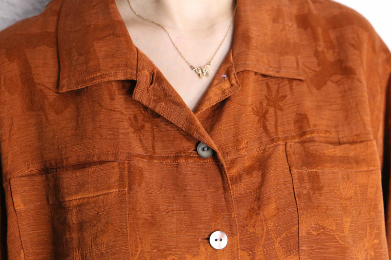 “CHICO'S” yellow ochre total pattern shirt setup