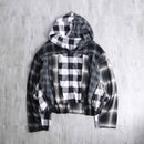 "Re:make" monotone check short length hoodie