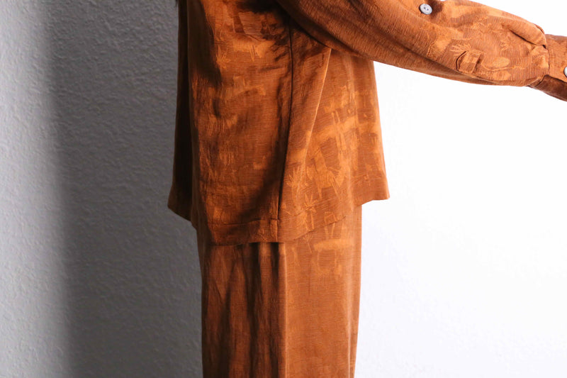 “CHICO'S” yellow ochre total pattern shirt setup