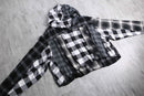 "Re:make" monotone check short length hoodie