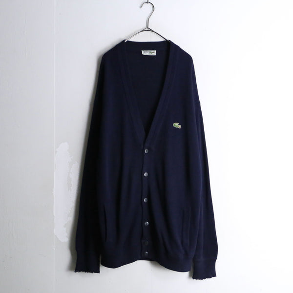 “LACOSTE”navy loose silhouette cardigan