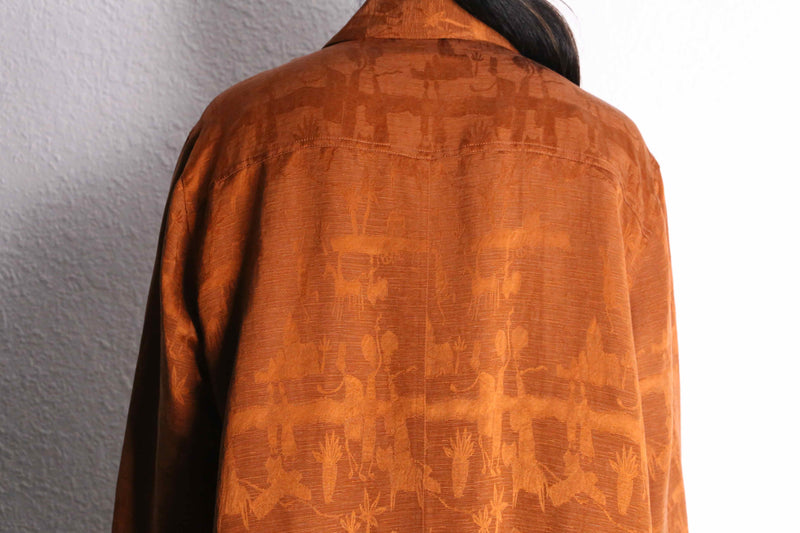 “CHICO'S” yellow ochre total pattern shirt setup