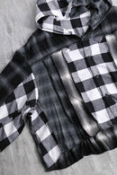 "Re:make" monotone check short length hoodie