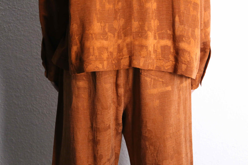 “CHICO'S” yellow ochre total pattern shirt setup