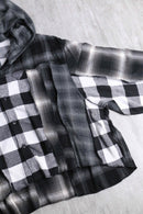 "Re:make" monotone check short length hoodie