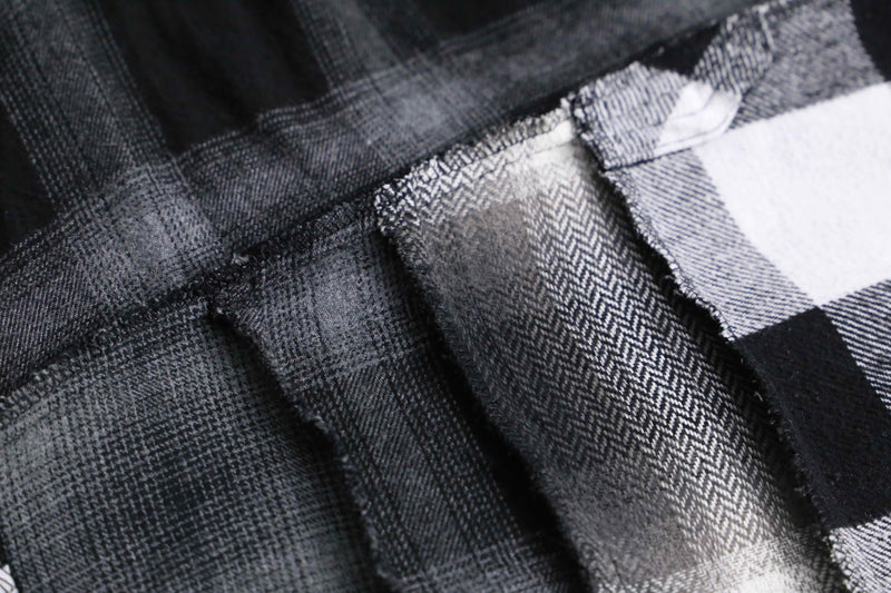 "Re:make" monotone check short length hoodie