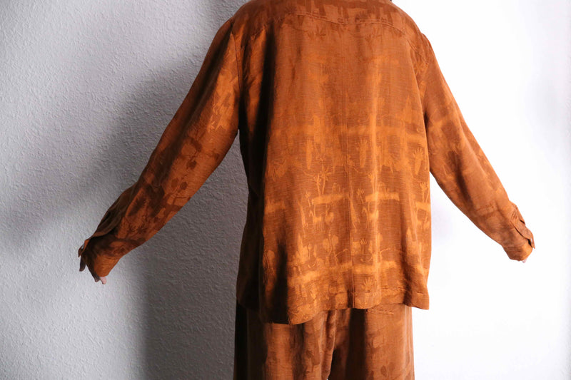 “CHICO'S” yellow ochre total pattern shirt setup