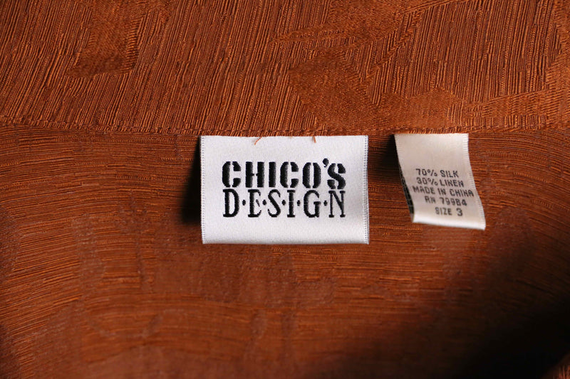 “CHICO'S” yellow ochre total pattern shirt setup