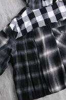 "Re:make" monotone check short length hoodie