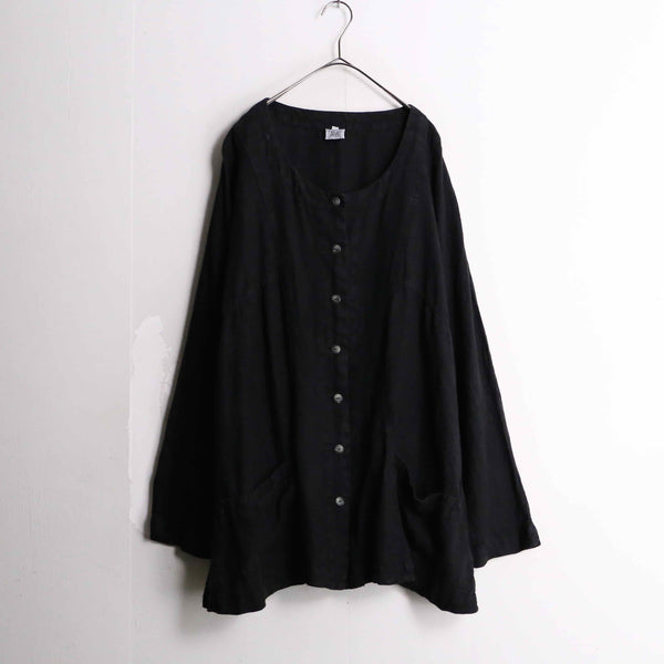 black color no collar L/S shirt