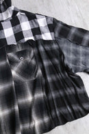 "Re:make" monotone check short length hoodie