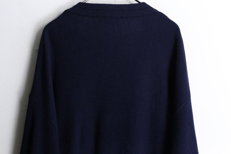 “LACOSTE”navy loose silhouette cardigan