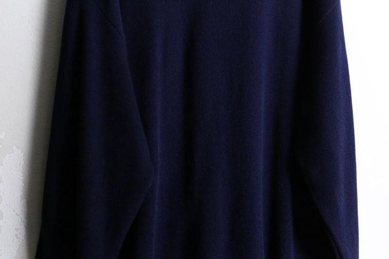 “LACOSTE”navy loose silhouette cardigan