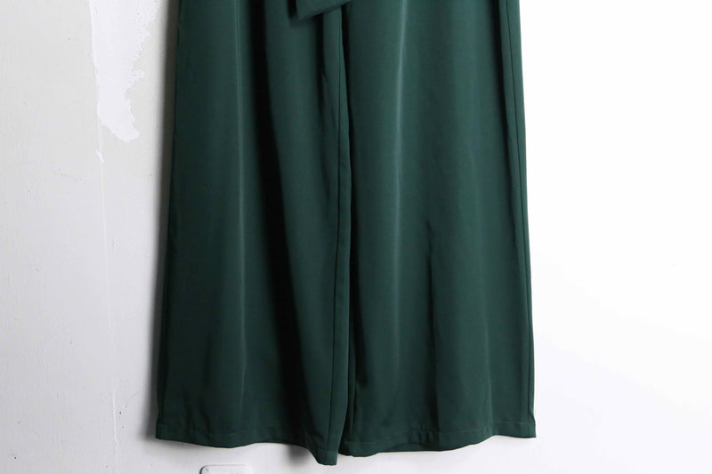 green color belted pants