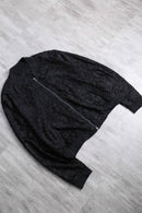 black polyester glitter velour accent blouson