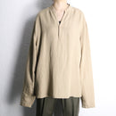 linen rayon jacquard henley pullover