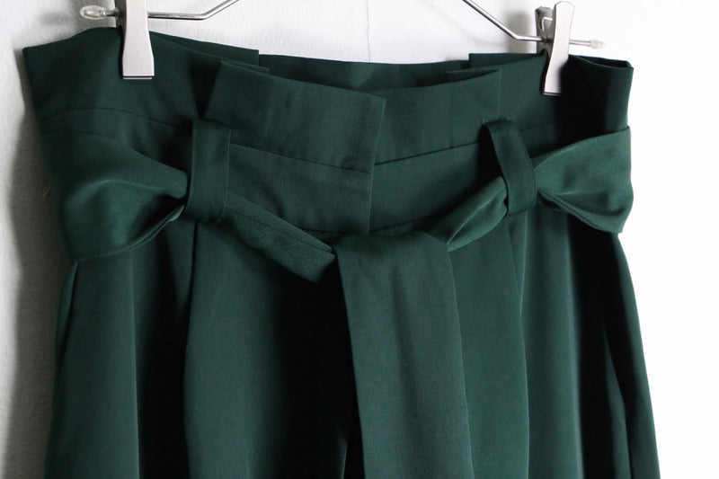 green color belted pants