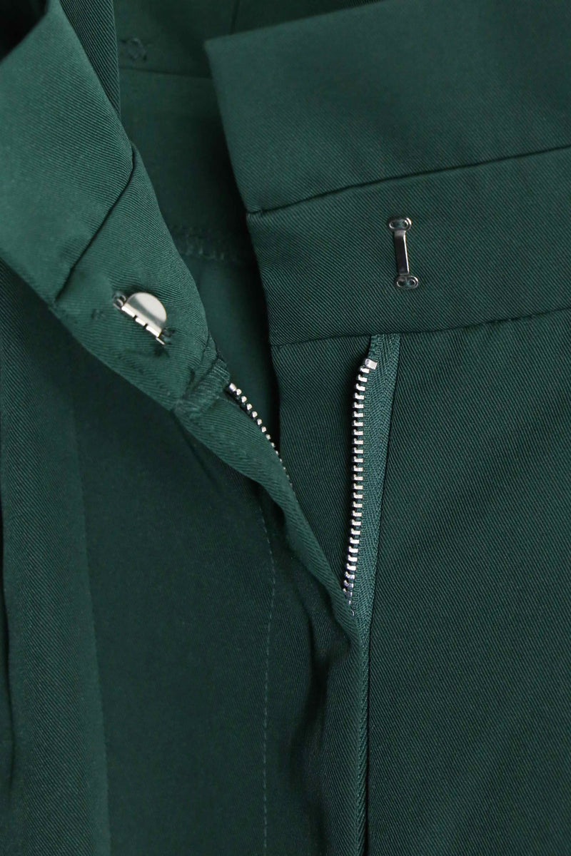 green color belted pants