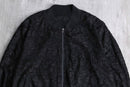 black polyester glitter velour accent blouson