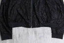 black polyester glitter velour accent blouson