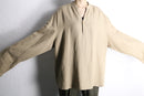 linen rayon jacquard henley pullover