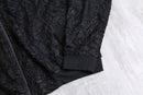 black polyester glitter velour accent blouson