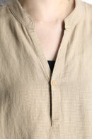 linen rayon jacquard henley pullover