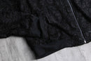black polyester glitter velour accent blouson