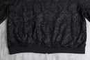 black polyester glitter velour accent blouson