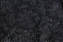 black polyester glitter velour accent blouson