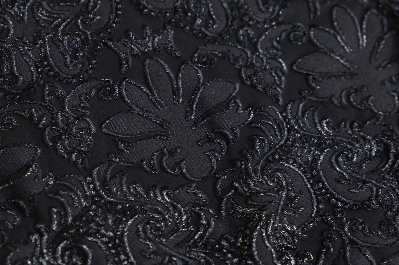 black polyester glitter velour accent blouson
