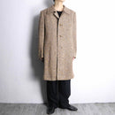 beige color nep tweed soutien collar coat