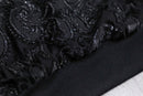 black polyester glitter velour accent blouson