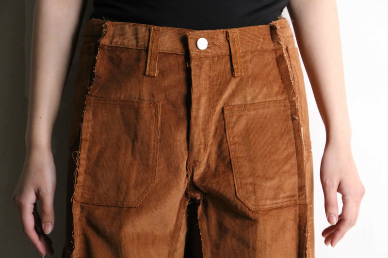 remake "再構築" light brown corduroy buggy flare pants