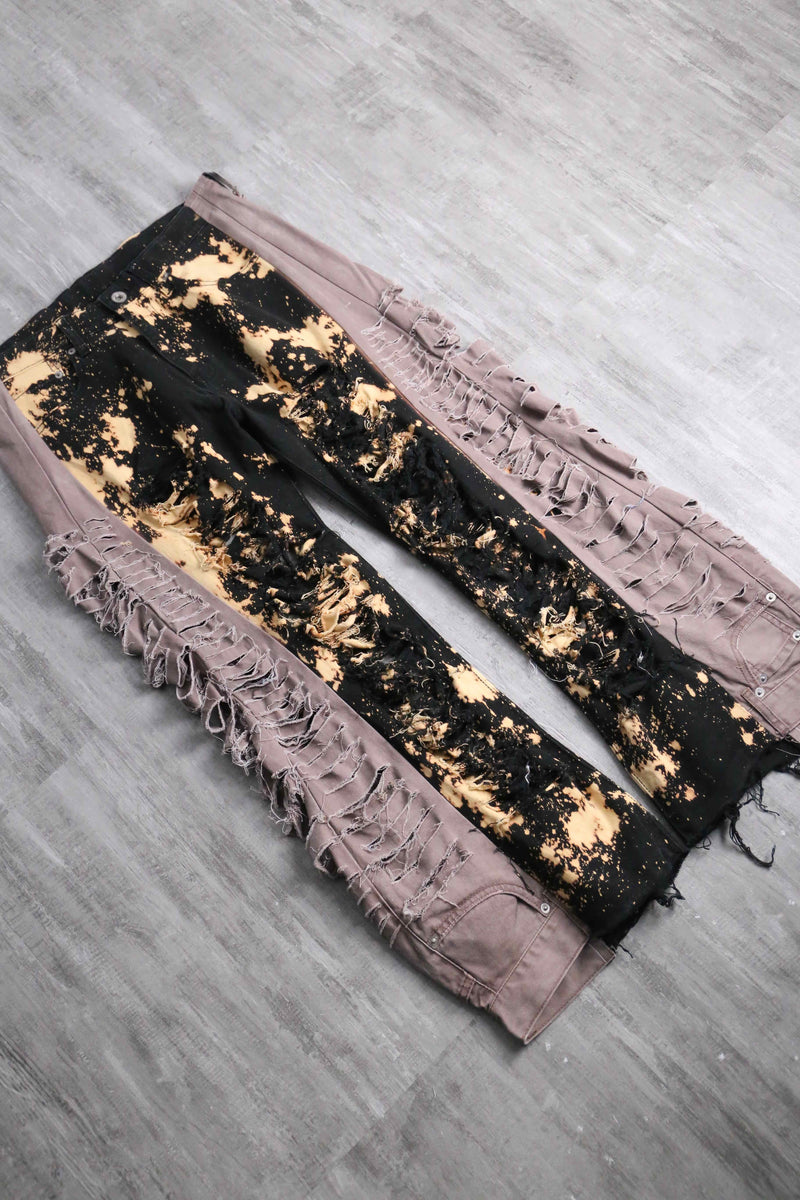“Re:make” bleach design clash pants