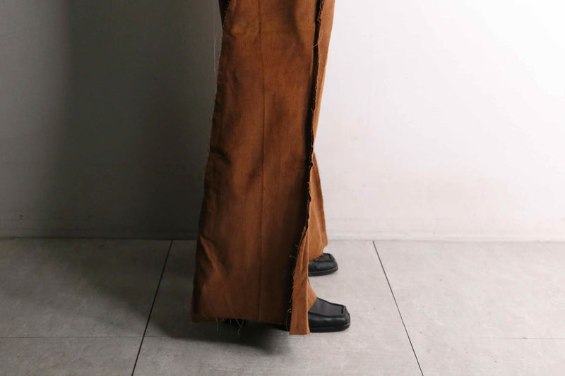 remake "再構築" light brown corduroy buggy flare pants