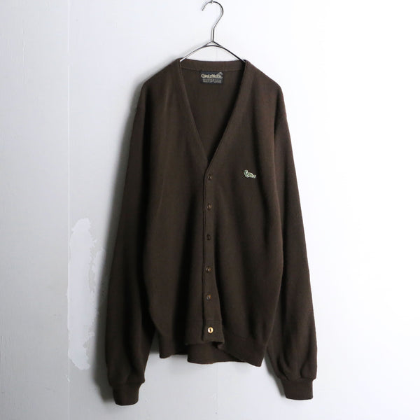 brown nocolor rib cardigan