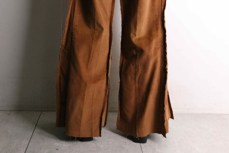 remake "再構築" light brown corduroy buggy flare pants