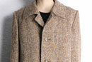 beige color nep tweed soutien collar coat