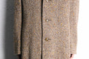 beige color nep tweed soutien collar coat