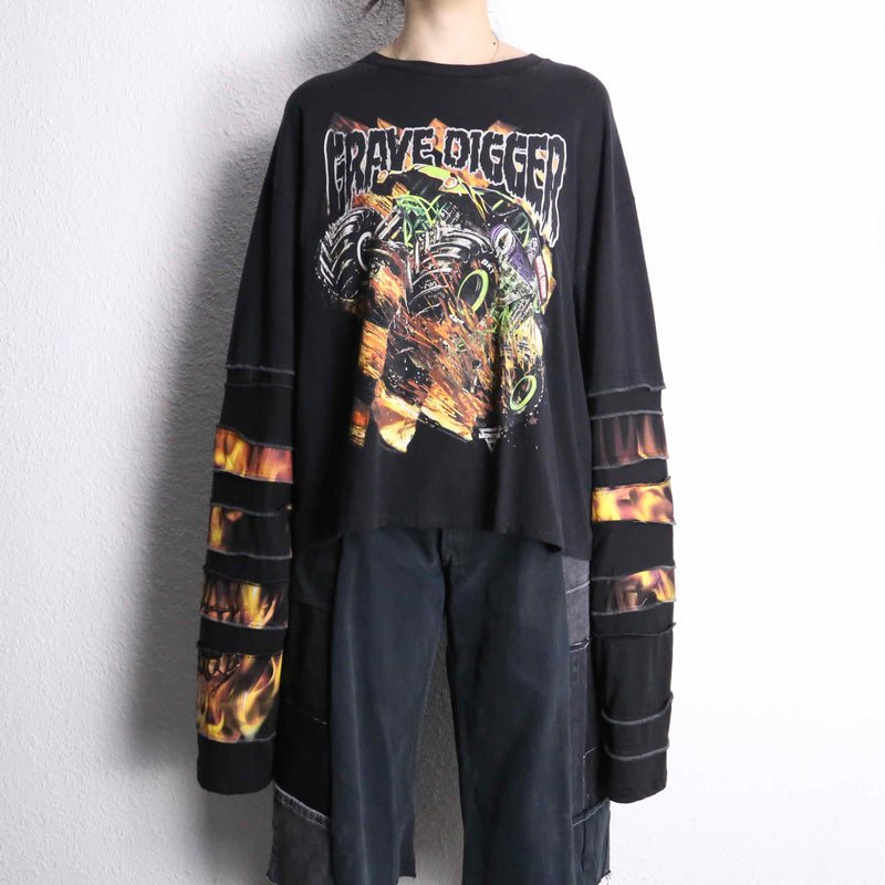 "Re:make" band design layered long sleeve Tee