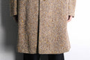 beige color nep tweed soutien collar coat