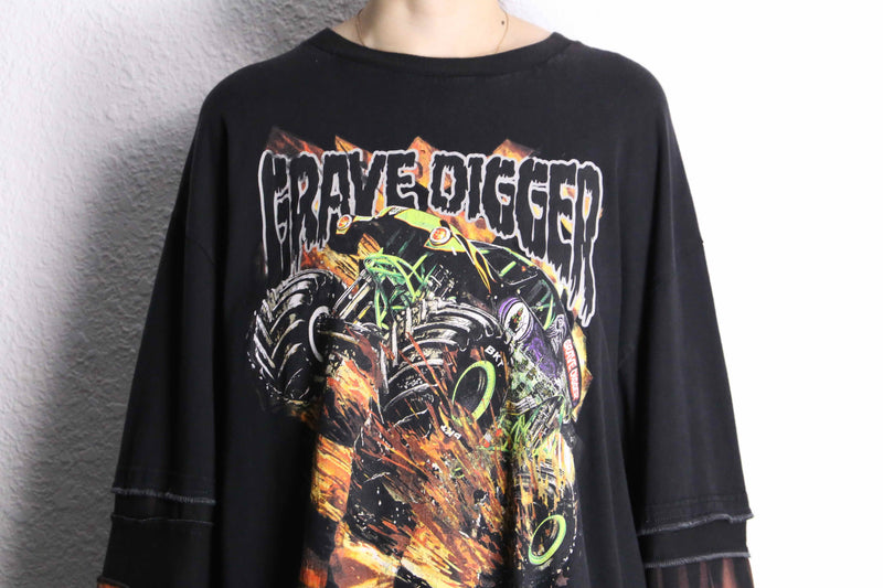 "Re:make" band design layered long sleeve Tee